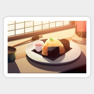 Delicous Japanese Food Onigiri - Anime Wallpaper Sticker